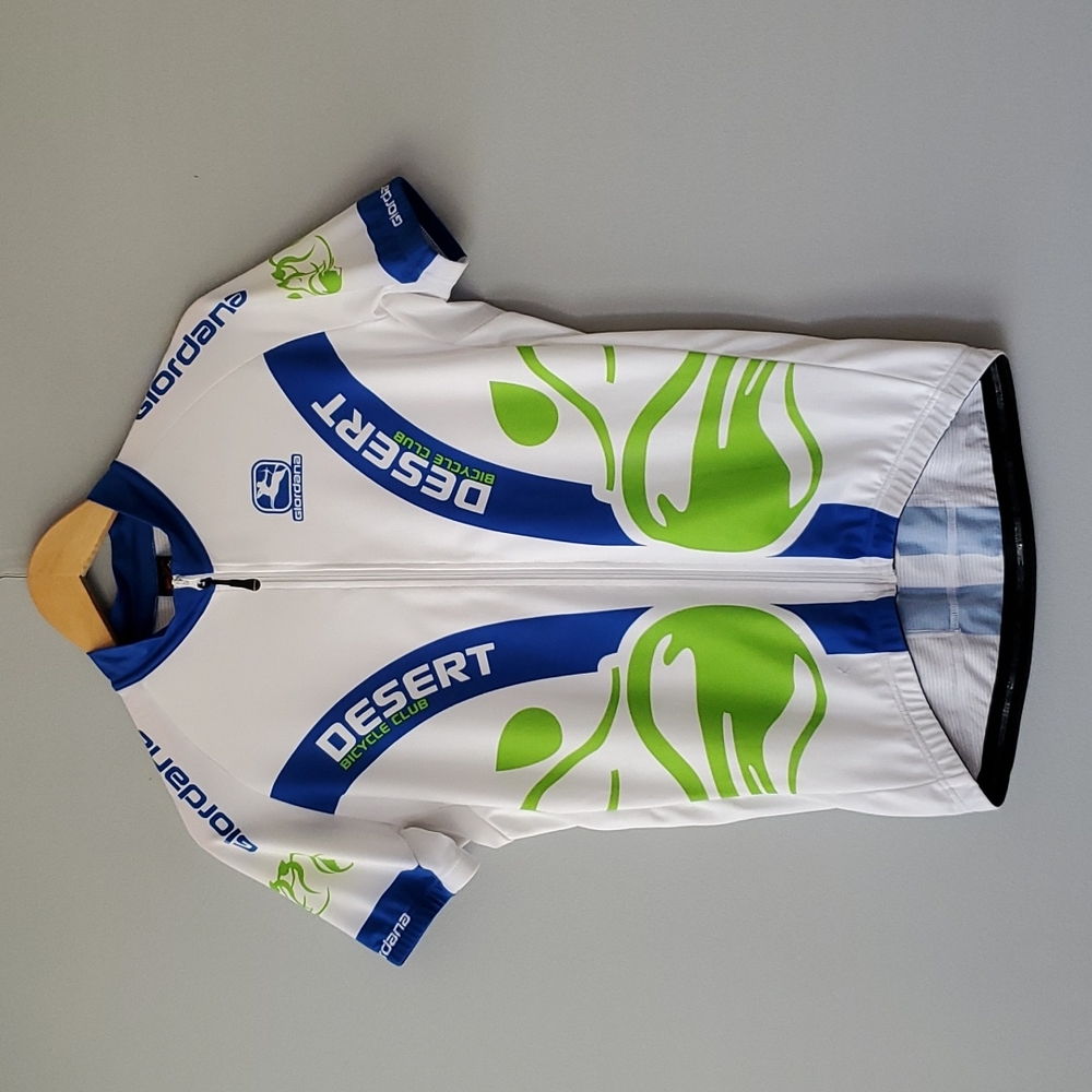 Giordana Desert Bicycle Club White Blue Zip Up Cycling Jersey XL 5 52